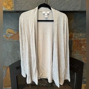 Magaschoni Light Heather Grey Long Sleeve Long Rayon Cardigan size small